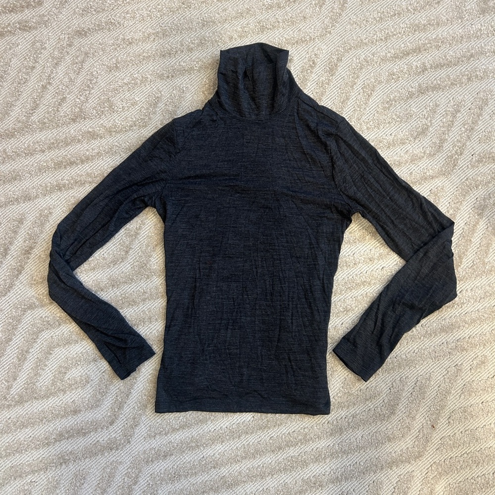 Outdoor Voiced Black Turtleneck Long Sleeve Top